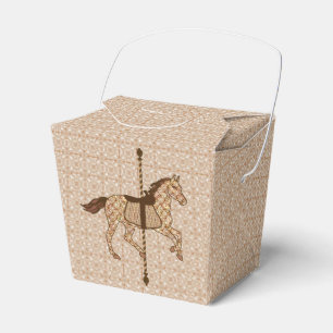 Carousel Horse - Chocolate Brown and Tan Favour Box