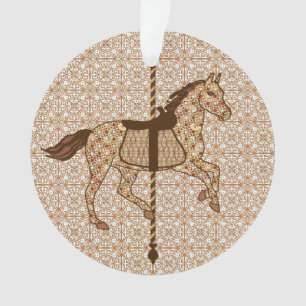 Carousel Horse - Chocolate Brown and Tan Ornament