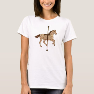 Carousel Horse - Chocolate Brown and Tan T-Shirt