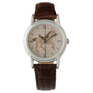 Carousel Horse - Chocolate Brown and Tan Watch