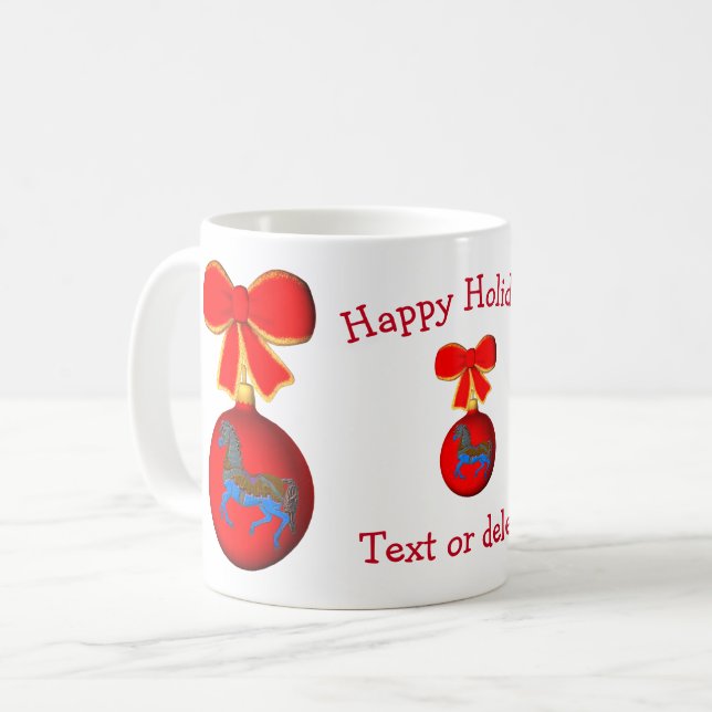 Carousel Horse Christmas Holiday Personalised Coffee Mug (Front Left)