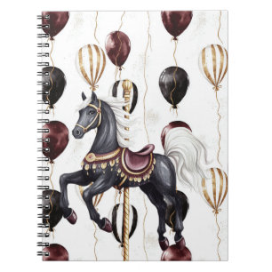 Carousel Horse Circus Balloons Notebook