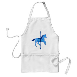 Carousel Horse - Cobalt and Sky Blue Standard Apron