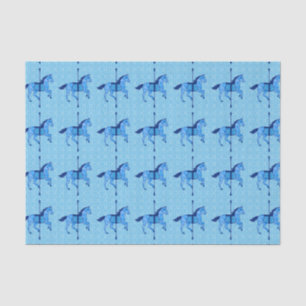 Carousel Horse - Cobalt and Sky Blue Tissue Paper