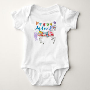 Carousel Horse Custom Template Baby Bodysuit