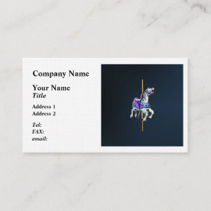Carousel Horse Dressed in Lavender and Blue Business Card