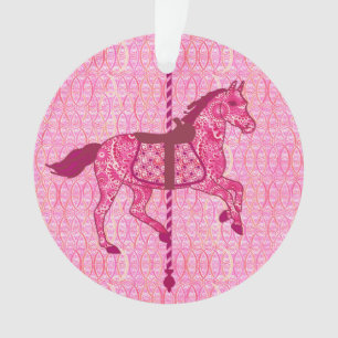 Carousel Horse - Fuchsia Pink Ornament