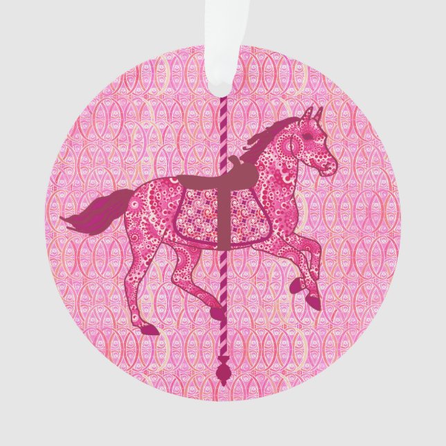 Carousel Horse - Fuchsia Pink Ornament (Front)