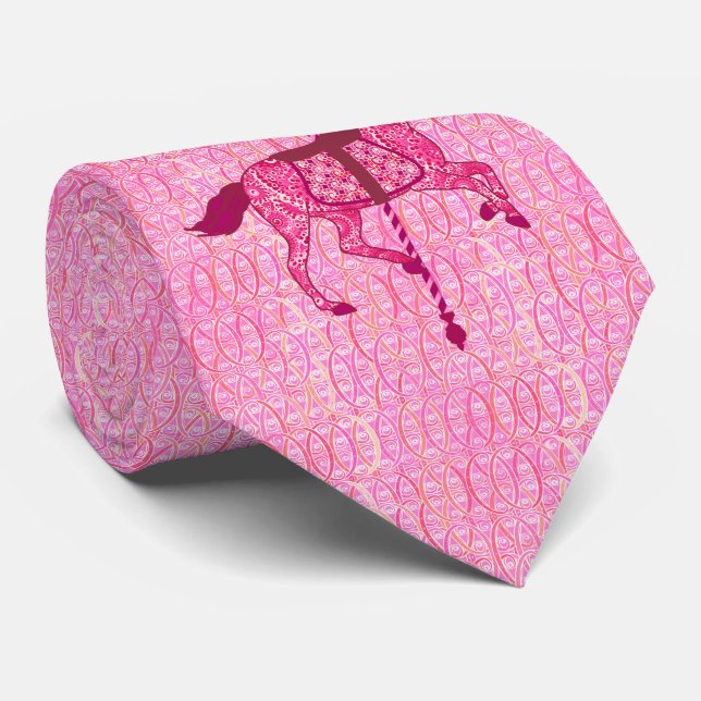 Carousel Horse - Fuchsia Pink Tie (Rolled)