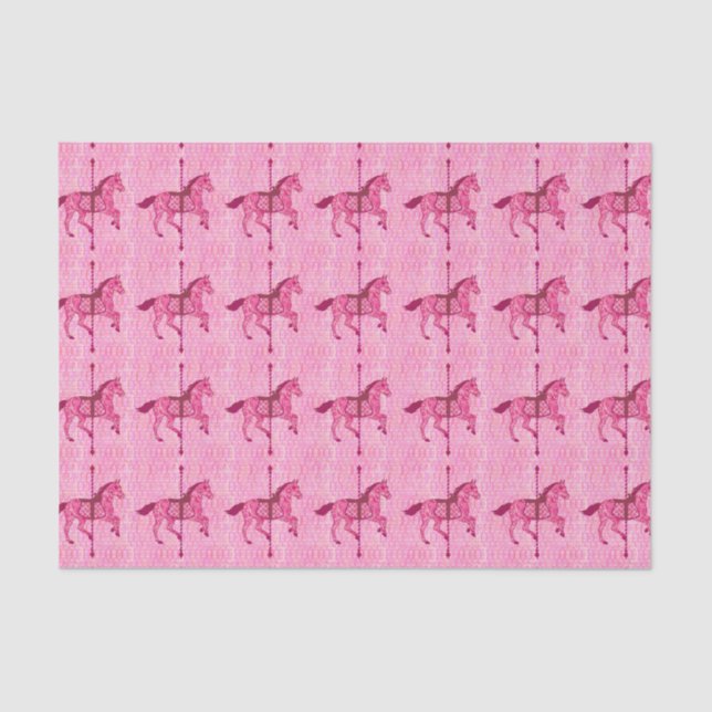 Carousel Horse - Fuchsia Pink Tissue Paper (Front)