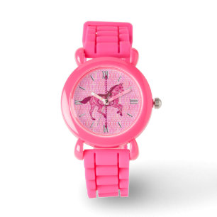 Carousel Horse - Fuchsia Pink Watch