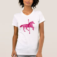 Carousel Horse in Fuchsia Pink and Burgundy