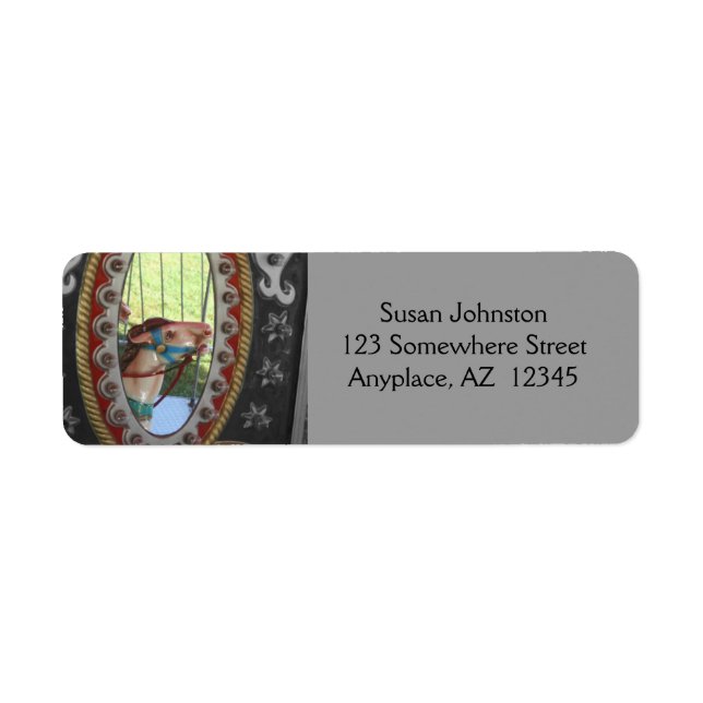 Carousel Horse In Mirror Address Label (Front)