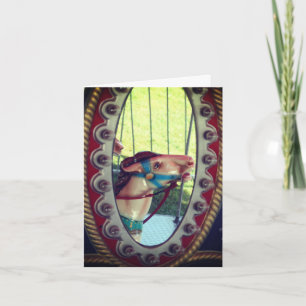 Carousel Horse In Mirror Customisable Note Card 
