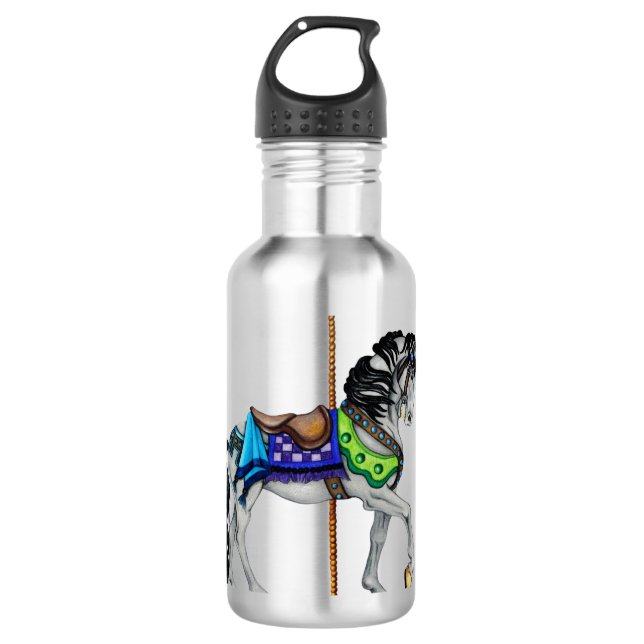 Carousel Horse Insulated Water Bottle (Front)