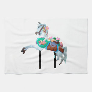 "CAROUSEL HORSE KITCHEN TOWEL" TEA TOWEL