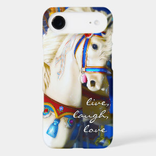 Carousel Horse Live Laugh Love Script Colourful