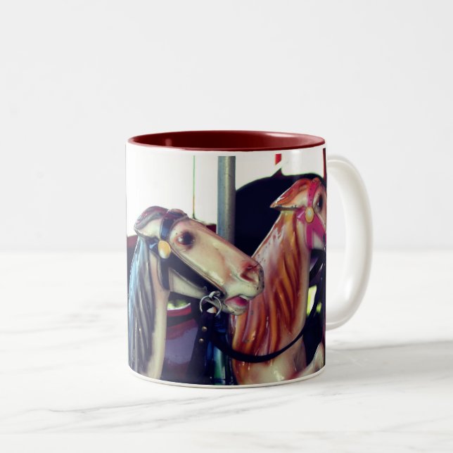 Carousel Horse Memories  Two-Tone Coffee Mug (Front Right)