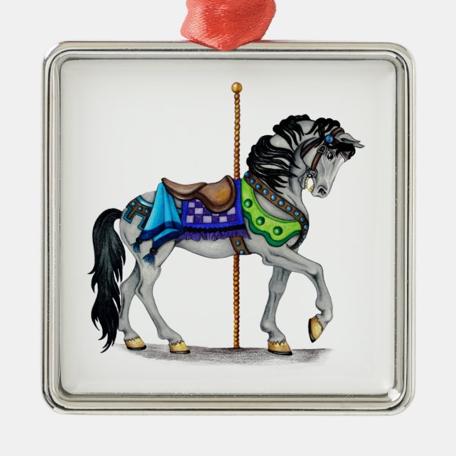 Carousel Horse Metal Tree Decoration (Front)