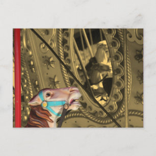 Carousel Horse On Sepia Postcard
