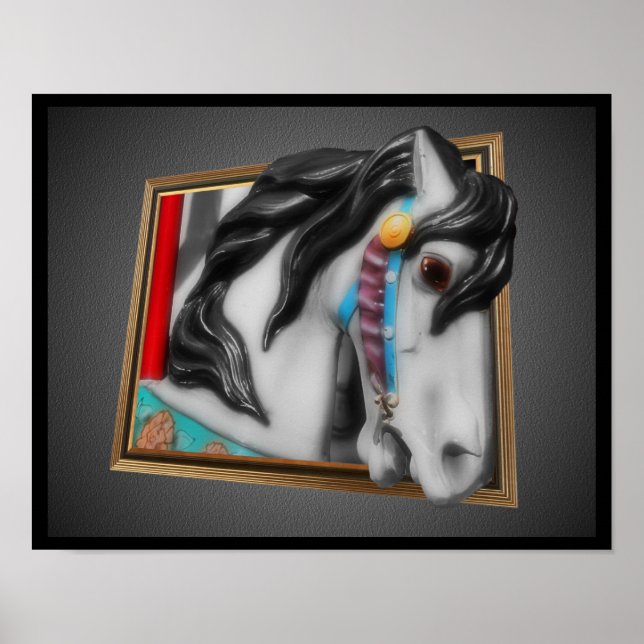 Carousel Horse Out Of Frame Poster Print (Front)