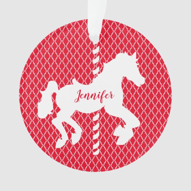 Carousel Horse Pattern Your  Colours   Ornament (Front)