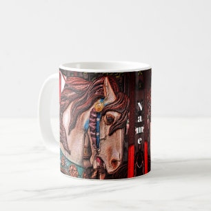 Carousel Horse Pencil Art Personalized Coffee Mug