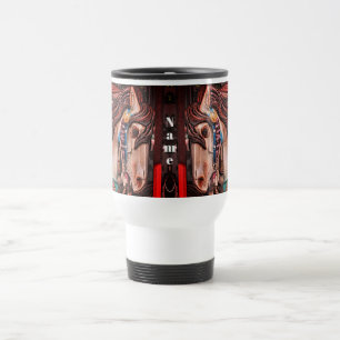 Carousel Horse Pencil Art Personalized  Travel Mug