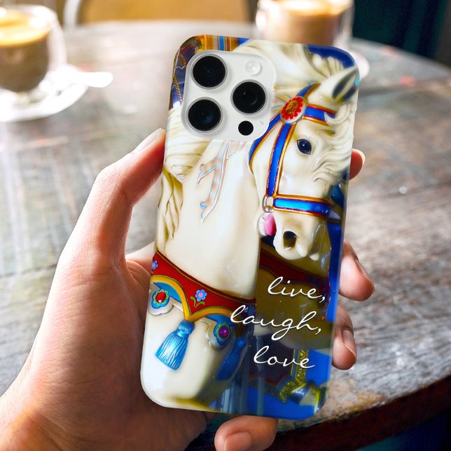 Carousel Horse Photo Live Laugh Love Colourful Case-Mate iPhone Case (Creator Uploaded)