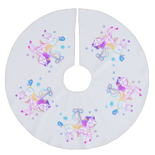 Carousel Horse (snowflakes) Christmas tree skirt