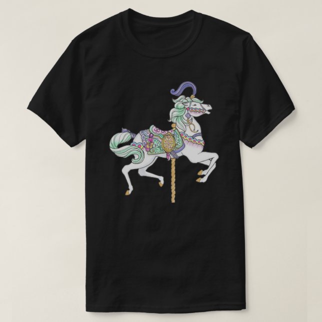 Carousel Horse Sticker T-Shirt (Design Front)