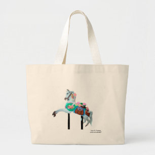 "CAROUSEL HORSE TOTE BAG FACING LEFT"