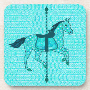 Carousel Horse - Turquoise and Aqua Coaster