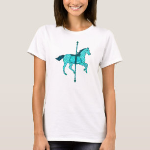 Carousel Horse - Turquoise and Aqua T-Shirt
