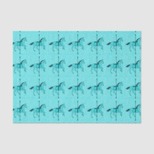 Carousel Horse - Turquoise and Aqua Tissue Paper