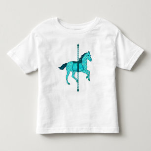 Carousel Horse - Turquoise and Aqua Toddler T-Shirt