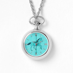 Carousel Horse - Turquoise and Aqua Watch
