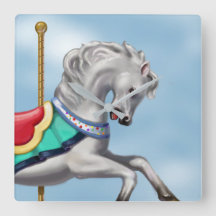 Carousel horse wall clock.