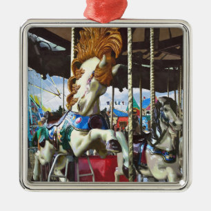 Carousel Horse With Flowing Mane Metal Tree Decoration
