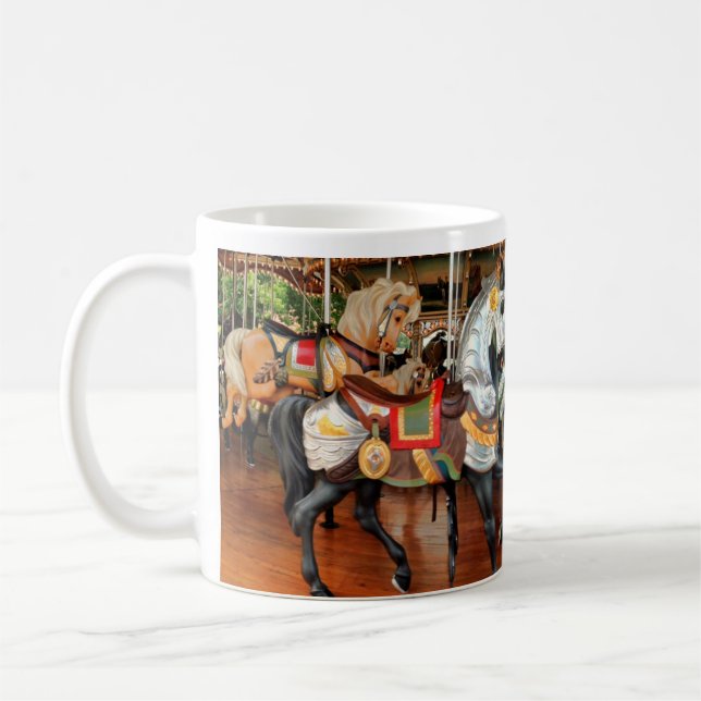 Carousel Horses as a cheerful Holiday Tea or Coffee Mug (Left)