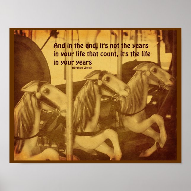 Carousel Horses Life Attitude Quote Poster (Front)