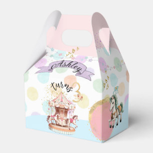 Carousel Horses Theme, Gable 4x2.5x5 Favour Box