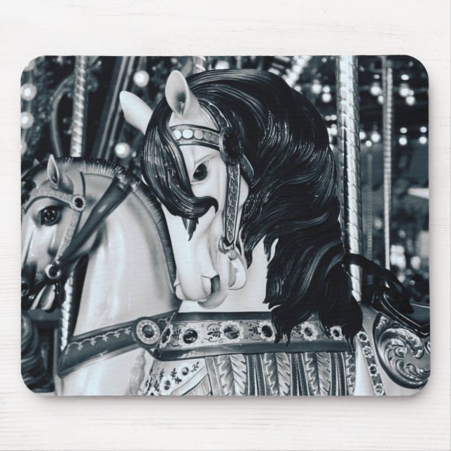 Carousel in Black & White - Mousepad (Front)