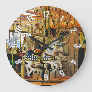 Carousel Magic - Merry-go-Round Large Clock