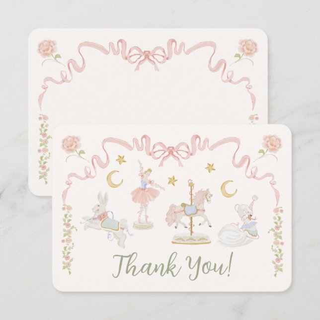 Carousel Merry-go-round Thank You Note (Front/Back)