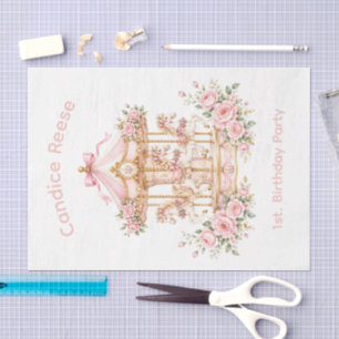 Carousel Of Dreams 1st. Birthday Girl Party Tissue Paper