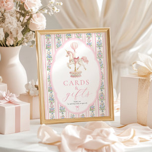 Carousel Pink Cards and Gifts Sign