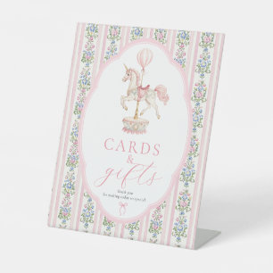 Carousel Pink Cards and Gifts Sign