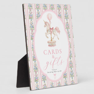 Carousel Pink Cards and Gifts Sign Plaque