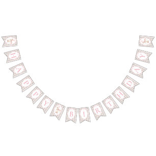 Carousel Pink First Birthday Bunting